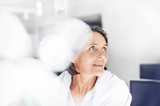 Female veterinarian in her office